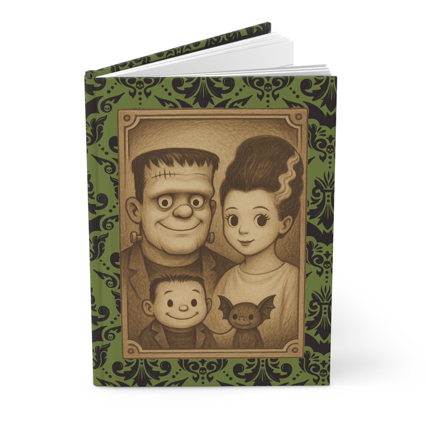 Frankenstein Family Gothic Journal – Spooky Hardcover Notebook for Halloween Lovers