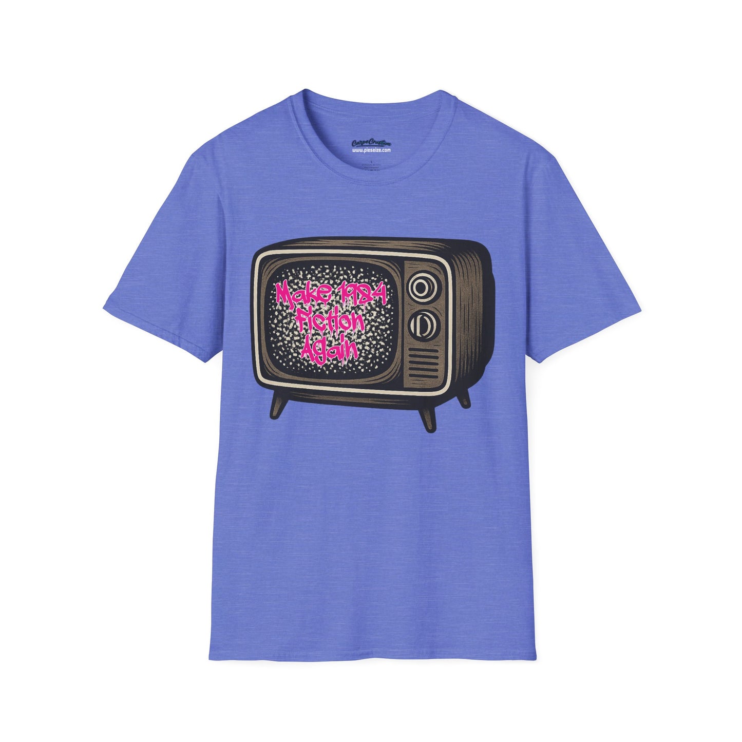Make 1984 Fiction Again T-Shirt β Funny Dystopian Vintage TV Tee β Orwellian Satire Shirt β Political Parody Gift β Retro Graphic Tee