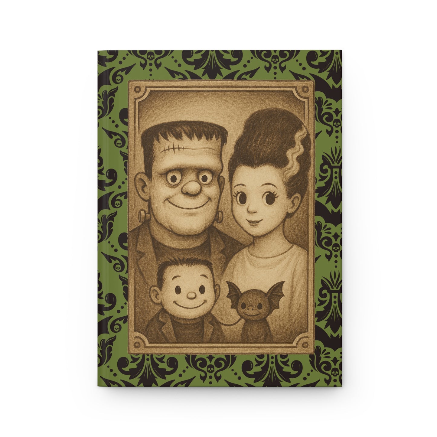 Frankenstein Family Gothic Journal – Spooky Hardcover Notebook for Halloween Lovers