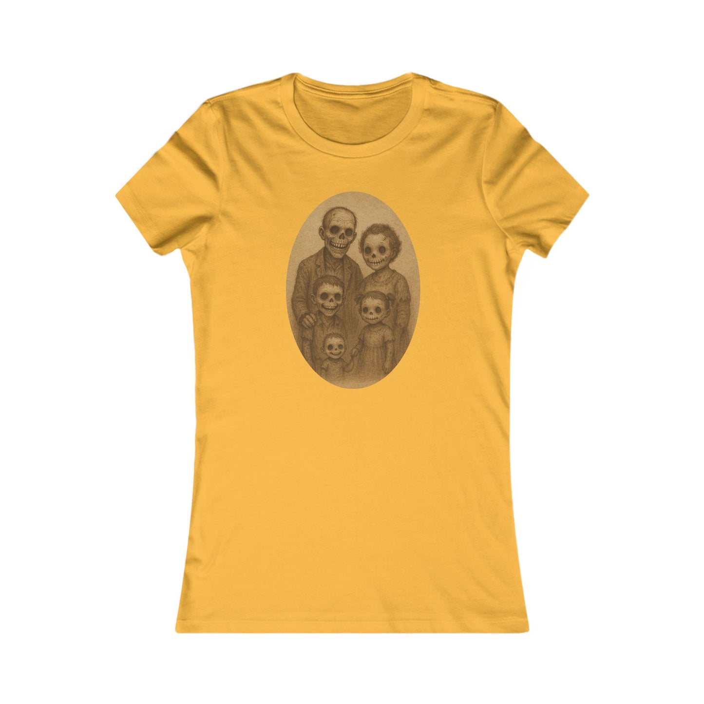Vintage Zombie Family Portrait Tee β Cute Retro Halloween Shirt for Women β Spooky Gothic Undead Family Graphic T-Shirt