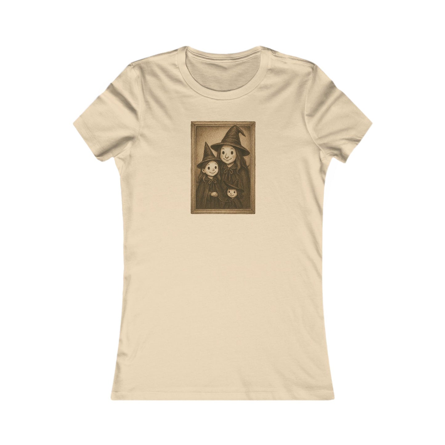 Vintage Witch Family Portrait Tee – Spooky Cute Women’s Halloween Shirt