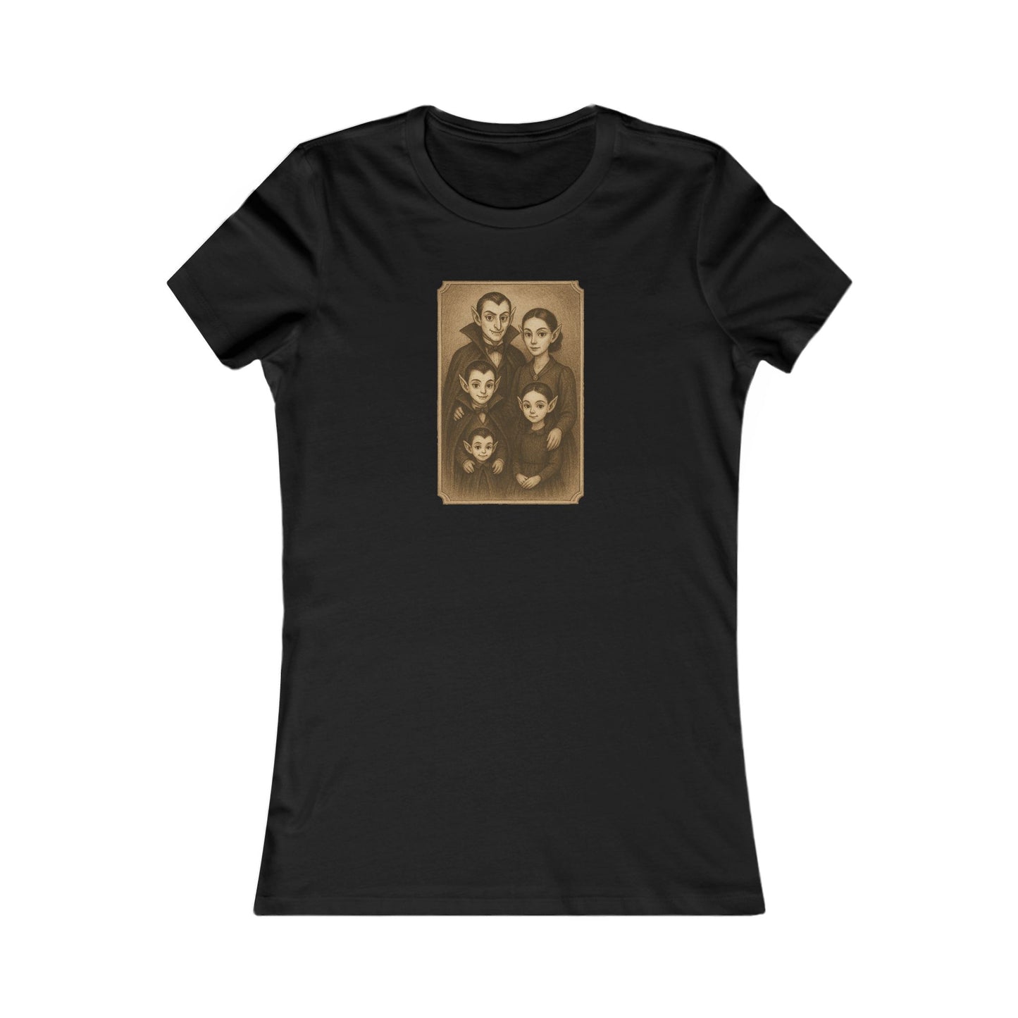 Vintage Vampire Family Portrait Tee – Cute Women’s Halloween Shirt