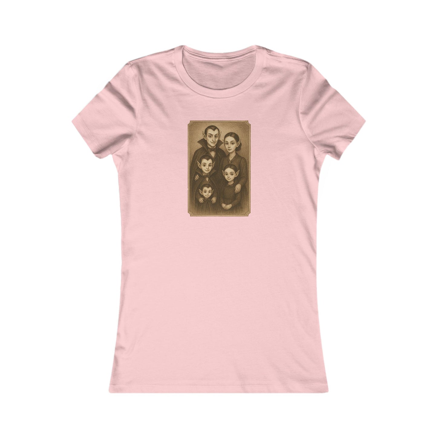 Vintage Vampire Family Portrait Tee – Cute Women’s Halloween Shirt