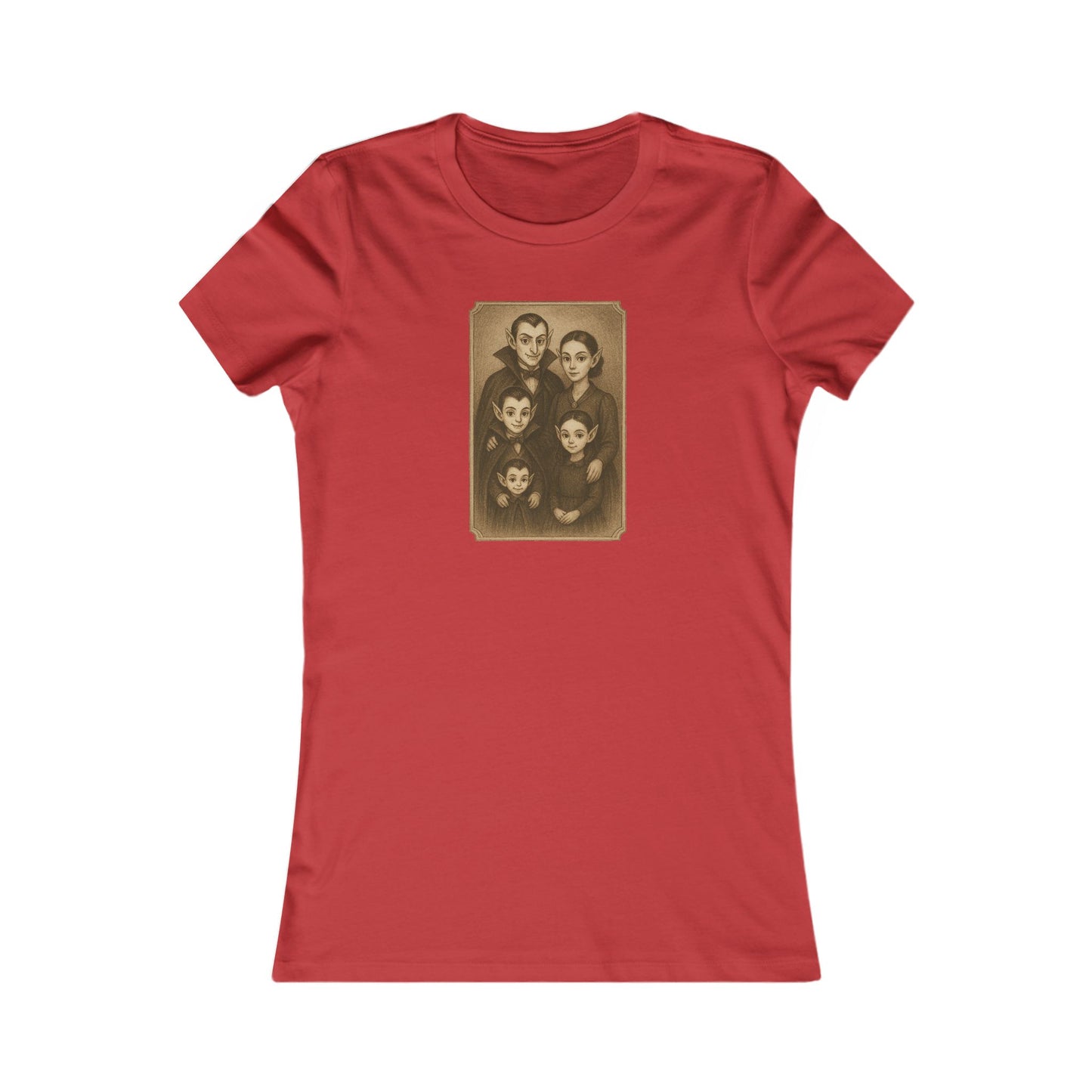 Vintage Vampire Family Portrait Tee – Cute Women’s Halloween Shirt