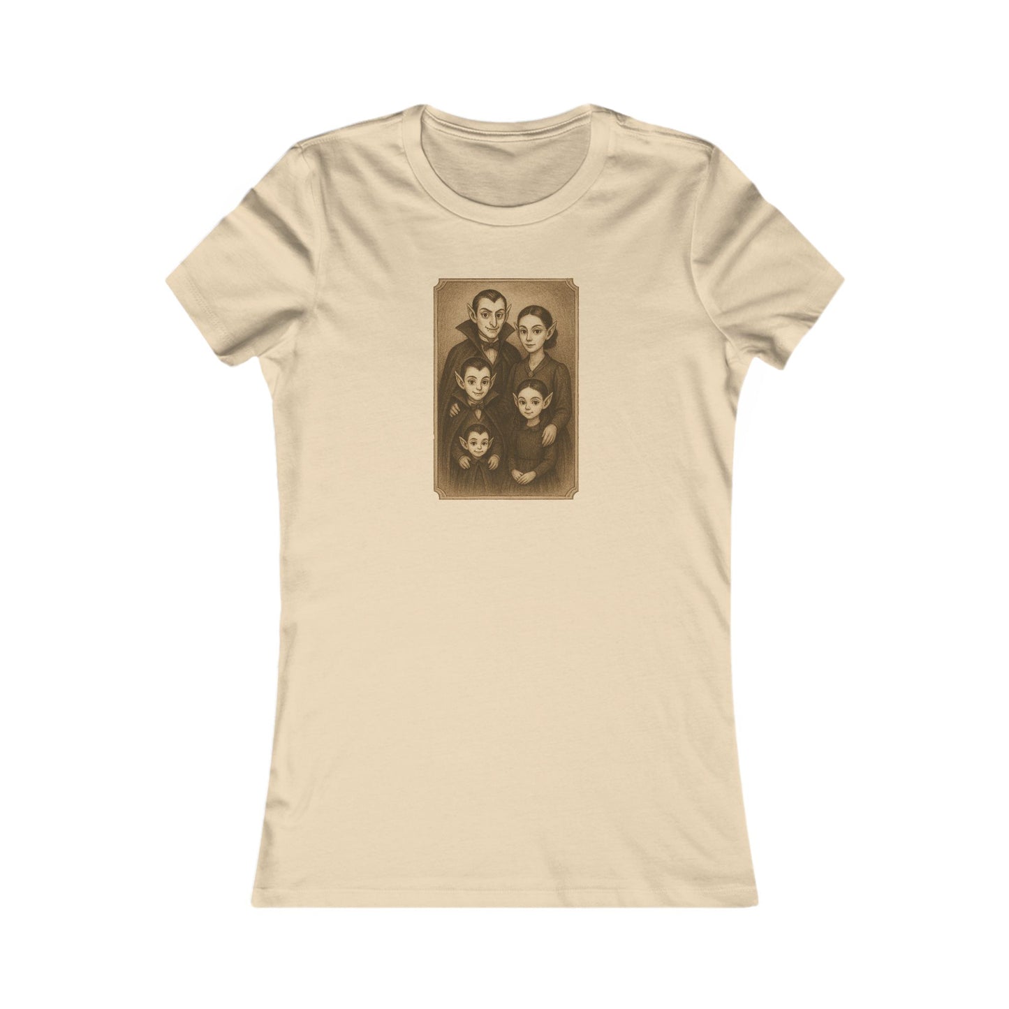 Vintage Vampire Family Portrait Tee – Cute Women’s Halloween Shirt