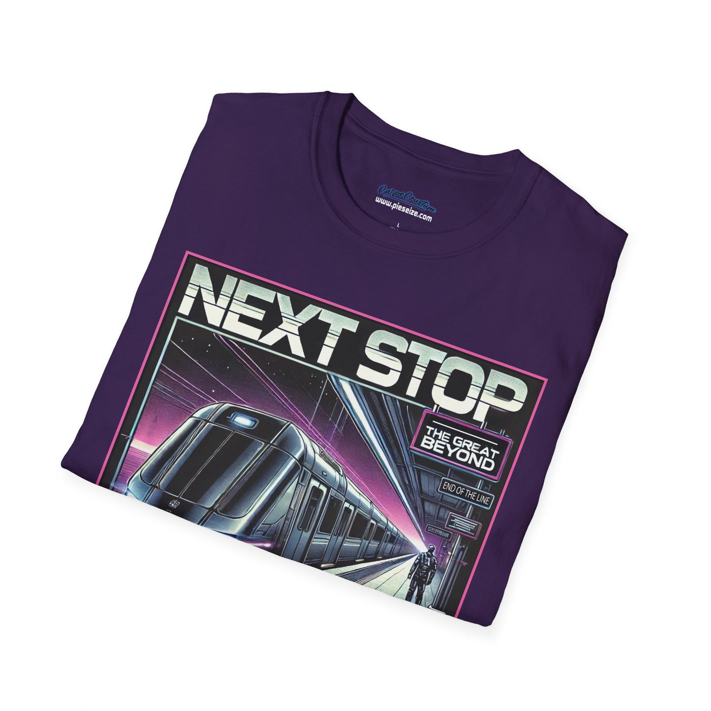 Futuristic Train Journey Tee - Next Stop: The Great Beyond Front Only