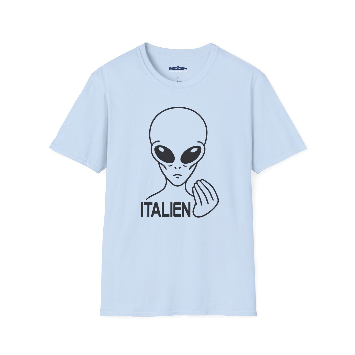 Italien Alien Funny Italian Gesture Shirt – UFO Meme Graphic Tee, Italian Hand Alien Shirt, Gift for Italians, Sci-Fi Humor Tee