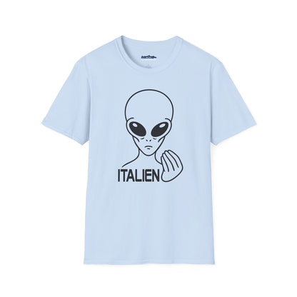 Italien Alien Funny Italian Gesture Shirt – UFO Meme Graphic Tee, Italian Hand Alien Shirt, Gift for Italians, Sci-Fi Humor Tee
