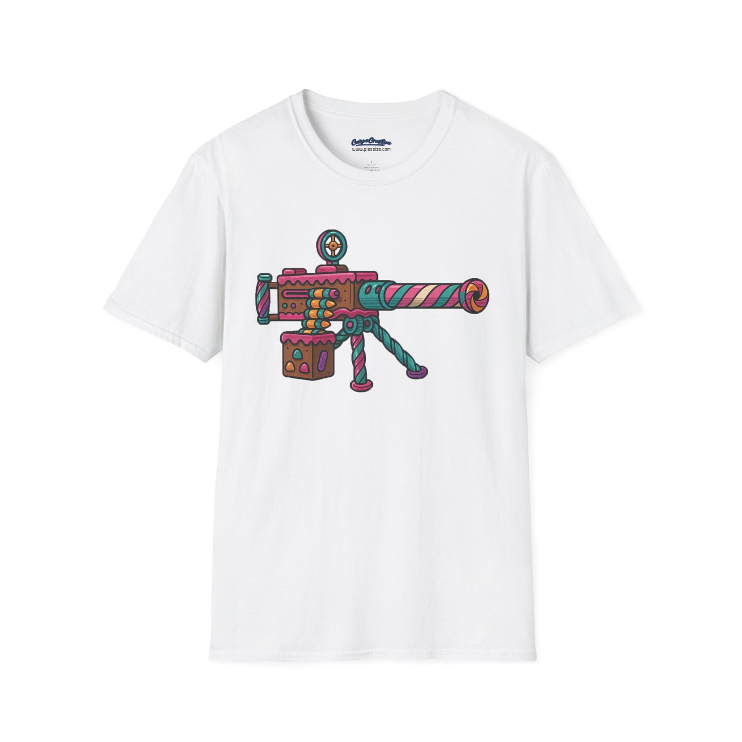 Whimsical Candy 50 Cal Shirt – Bright & Bold Funny Gun Design Tee
