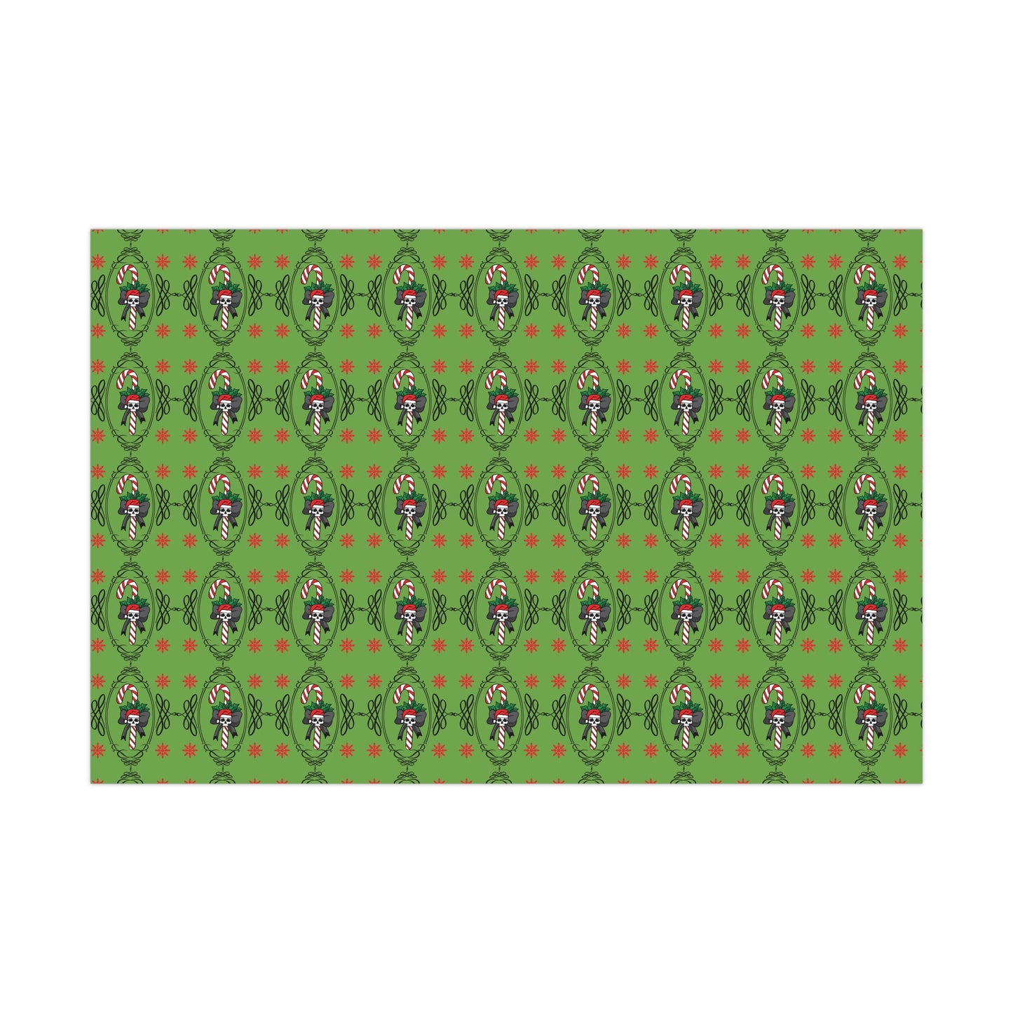 Skull Candy Cane Wrapping Paper