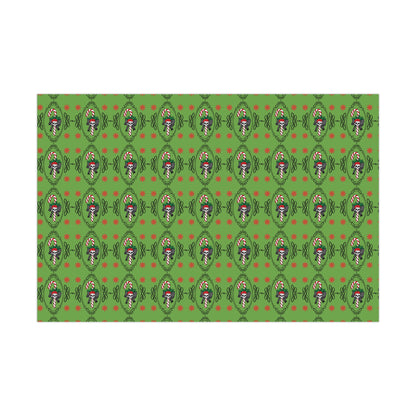 Skull Candy Cane Wrapping Paper