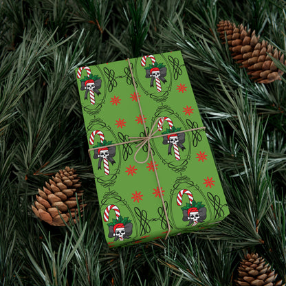 Skull Candy Cane Wrapping Paper