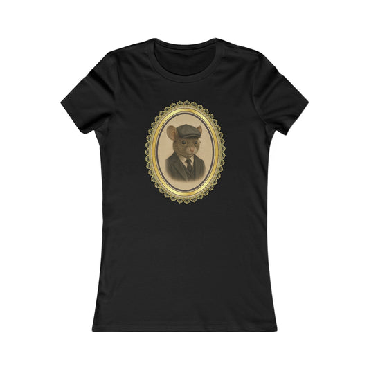 Peaky Blinder's Inspired Mouse Women's T-Shirt Vintage Portrait Style Funny Rodent Tee