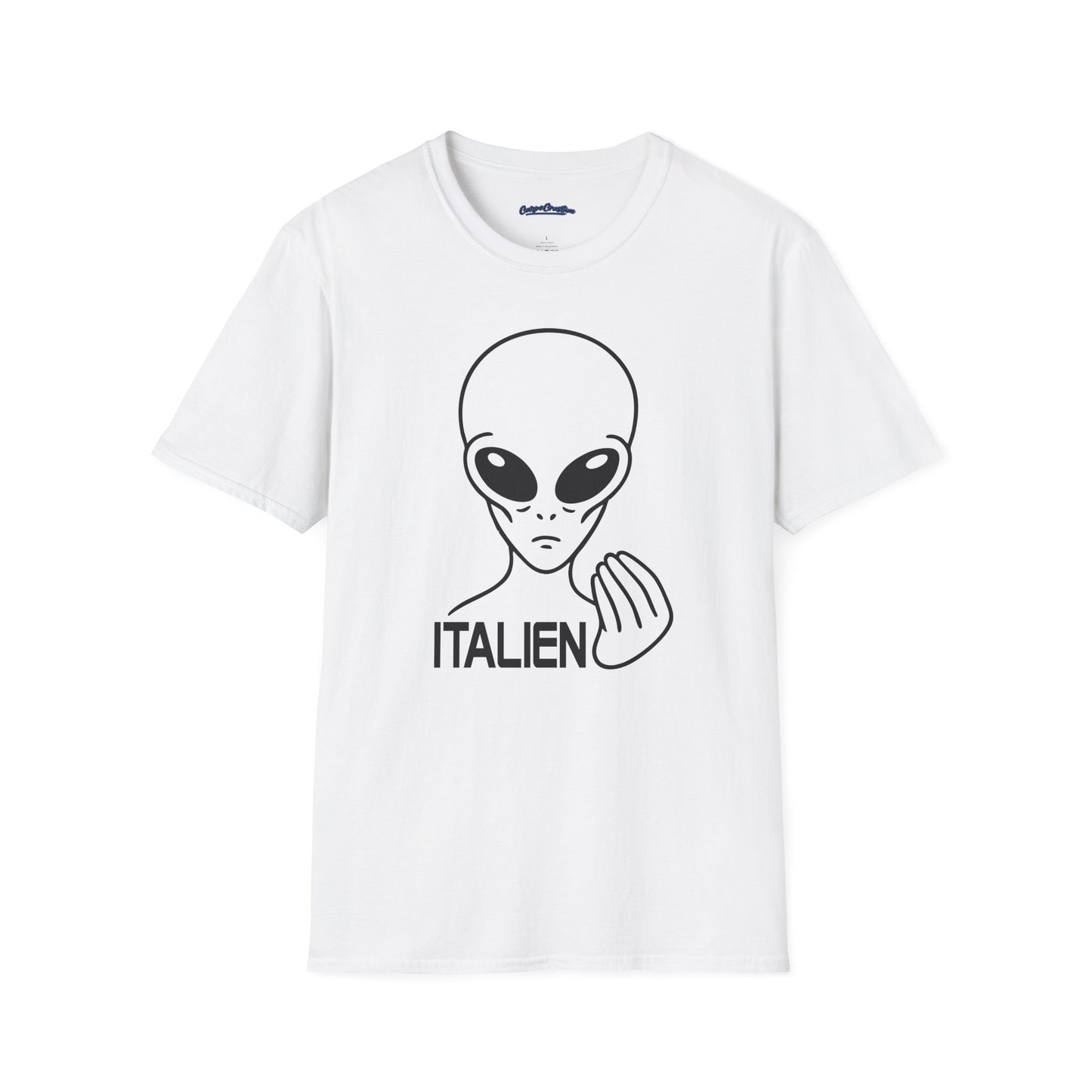 Italien Alien Funny Italian Gesture Shirt – UFO Meme Graphic Tee, Italian Hand Alien Shirt, Gift for Italians, Sci-Fi Humor Tee