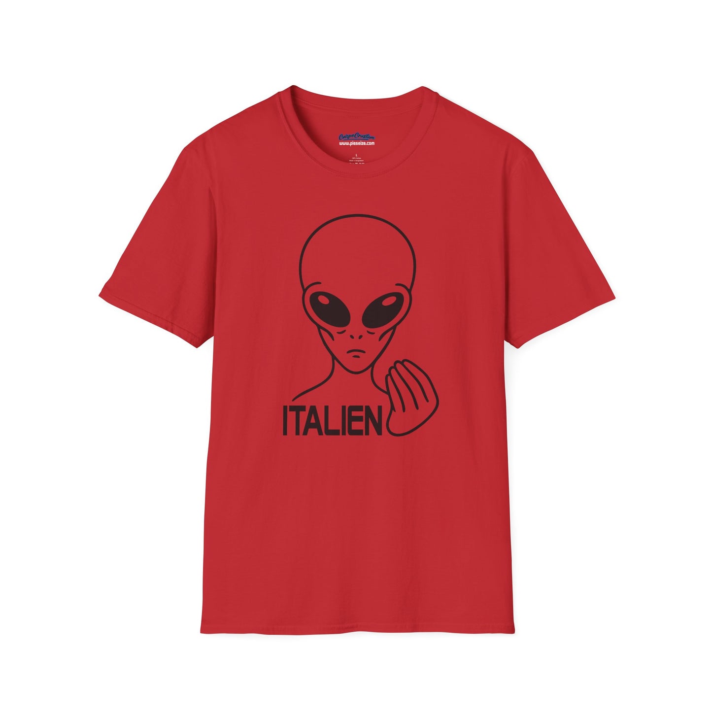 Italien Alien Funny Italian Gesture Shirt – UFO Meme Graphic Tee, Italian Hand Alien Shirt, Gift for Italians, Sci-Fi Humor Tee