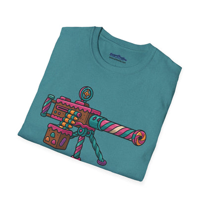 Whimsical Candy 50 Cal Shirt – Bright & Bold Funny Gun Design Tee