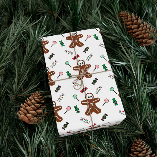 Skeleton Gingerbread Man Wrapping Paper