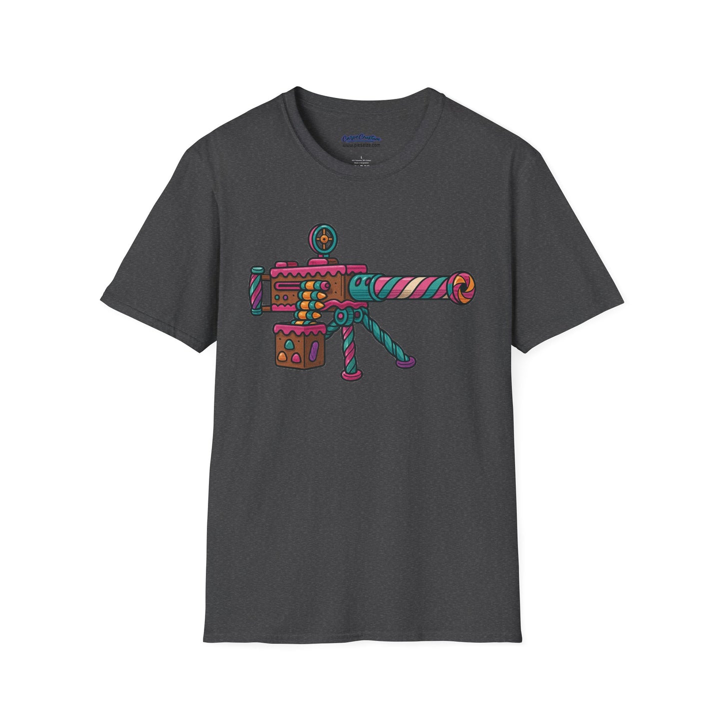 Whimsical Candy 50 Cal Shirt – Bright & Bold Funny Gun Design Tee