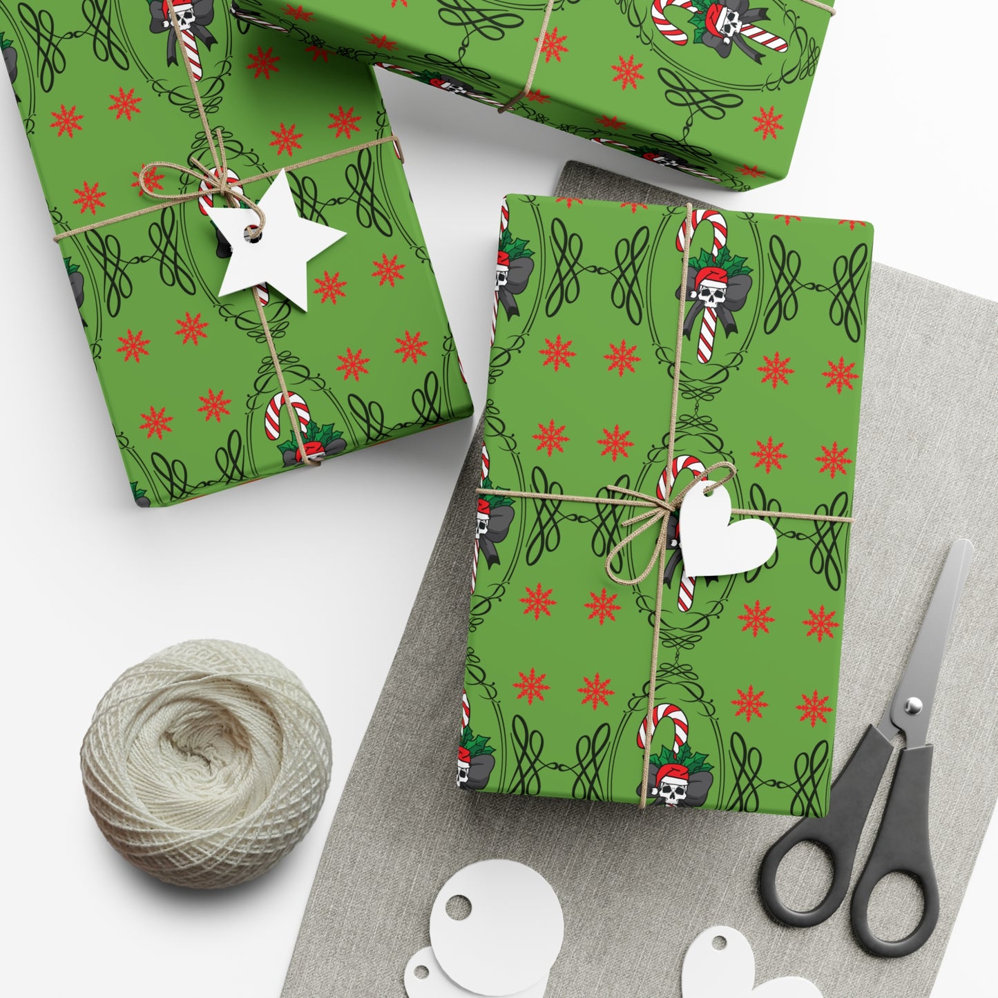 Skull Candy Cane Wrapping Paper