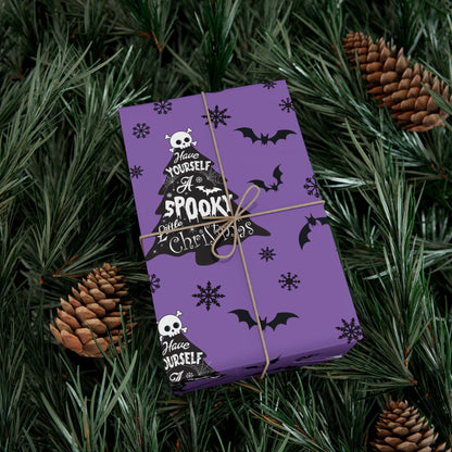 Have yourself a spooky little christmas wrapping paper in purple