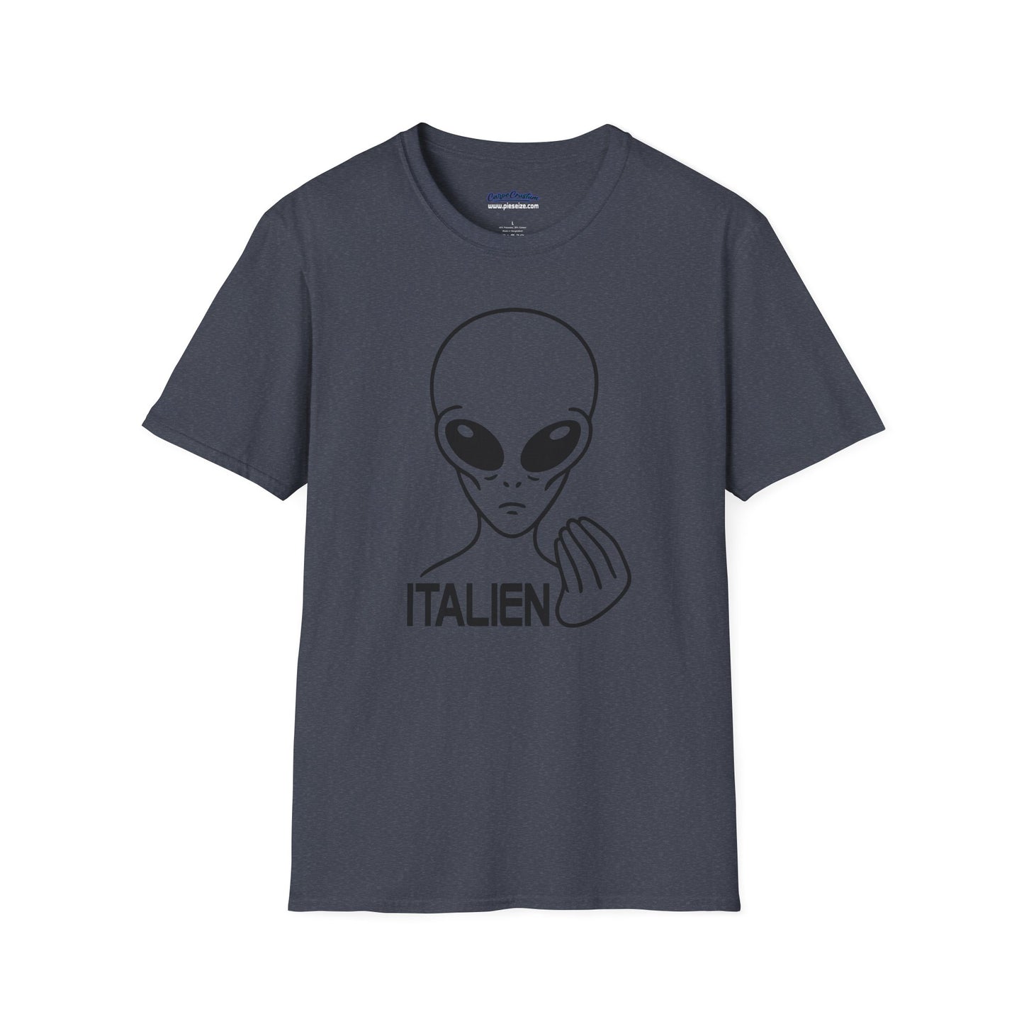 Italien Alien Funny Italian Gesture Shirt – UFO Meme Graphic Tee, Italian Hand Alien Shirt, Gift for Italians, Sci-Fi Humor Tee
