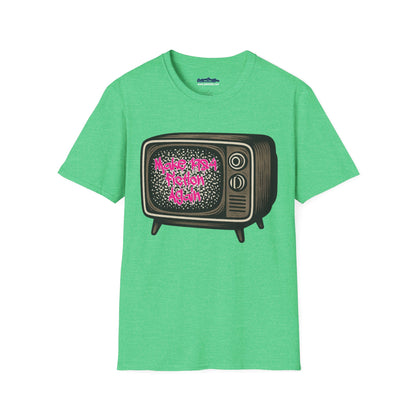 Make 1984 Fiction Again T-Shirt – Funny Dystopian Vintage TV Tee – Orwellian Satire Shirt – Political Parody Gift – Retro Graphic Tee