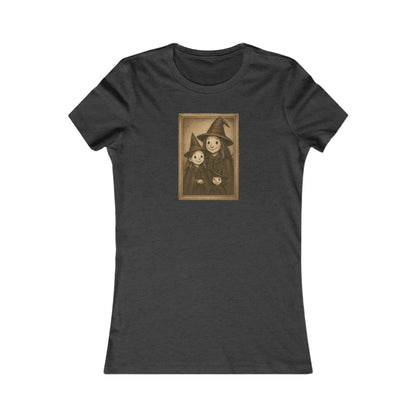Vintage Witch Family Portrait Tee – Spooky Cute Women’s Halloween Shirt