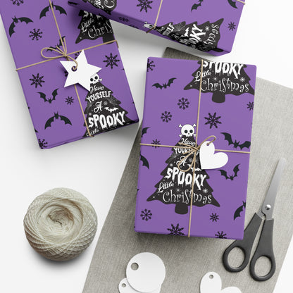 Have yourself a spooky little christmas wrapping paper in purple