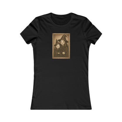 Vintage Witch Family Portrait Tee – Spooky Cute Women’s Halloween Shirt
