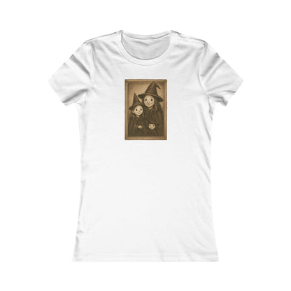 Vintage Witch Family Portrait Tee – Spooky Cute Women’s Halloween Shirt
