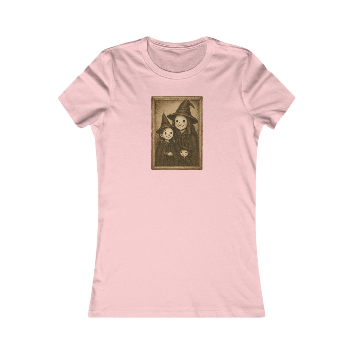 Vintage Witch Family Portrait Tee – Spooky Cute Women’s Halloween Shirt