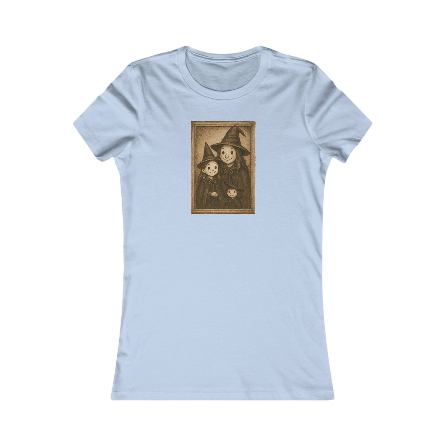 Vintage Witch Family Portrait Tee – Spooky Cute Women’s Halloween Shirt