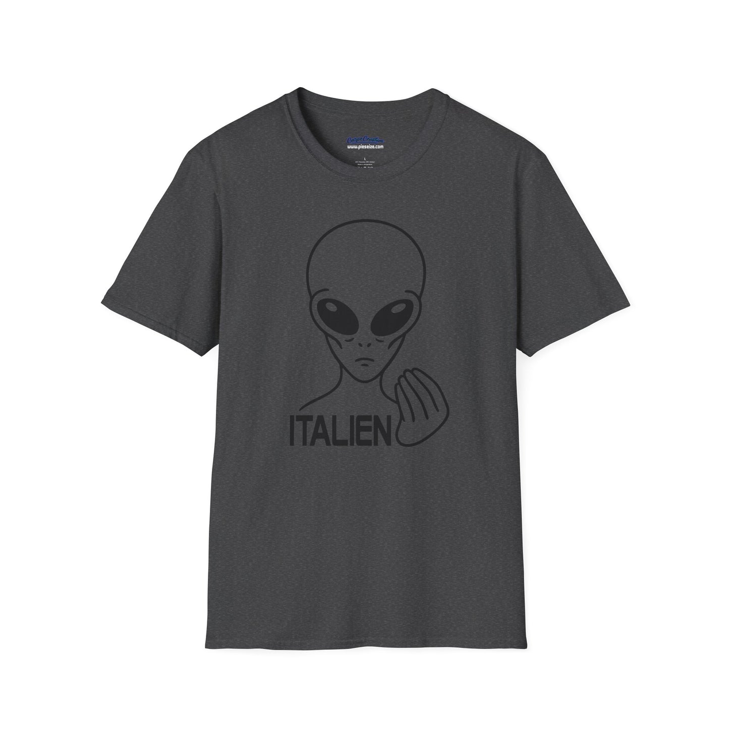 Italien Alien Funny Italian Gesture Shirt – UFO Meme Graphic Tee, Italian Hand Alien Shirt, Gift for Italians, Sci-Fi Humor Tee