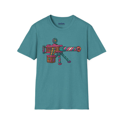 Whimsical Candy 50 Cal Shirt – Bright & Bold Funny Gun Design Tee