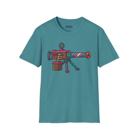 Whimsical Candy 50 Cal Shirt – Bright & Bold Funny Gun Design Tee