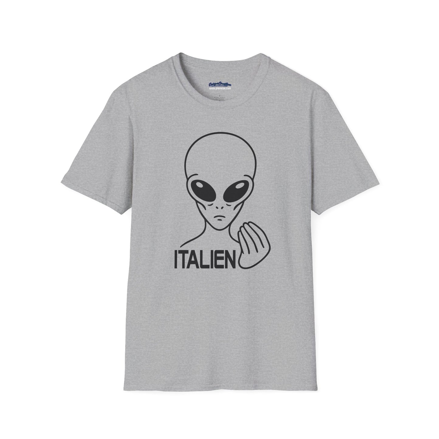 Italien Alien Funny Italian Gesture Shirt – UFO Meme Graphic Tee, Italian Hand Alien Shirt, Gift for Italians, Sci-Fi Humor Tee