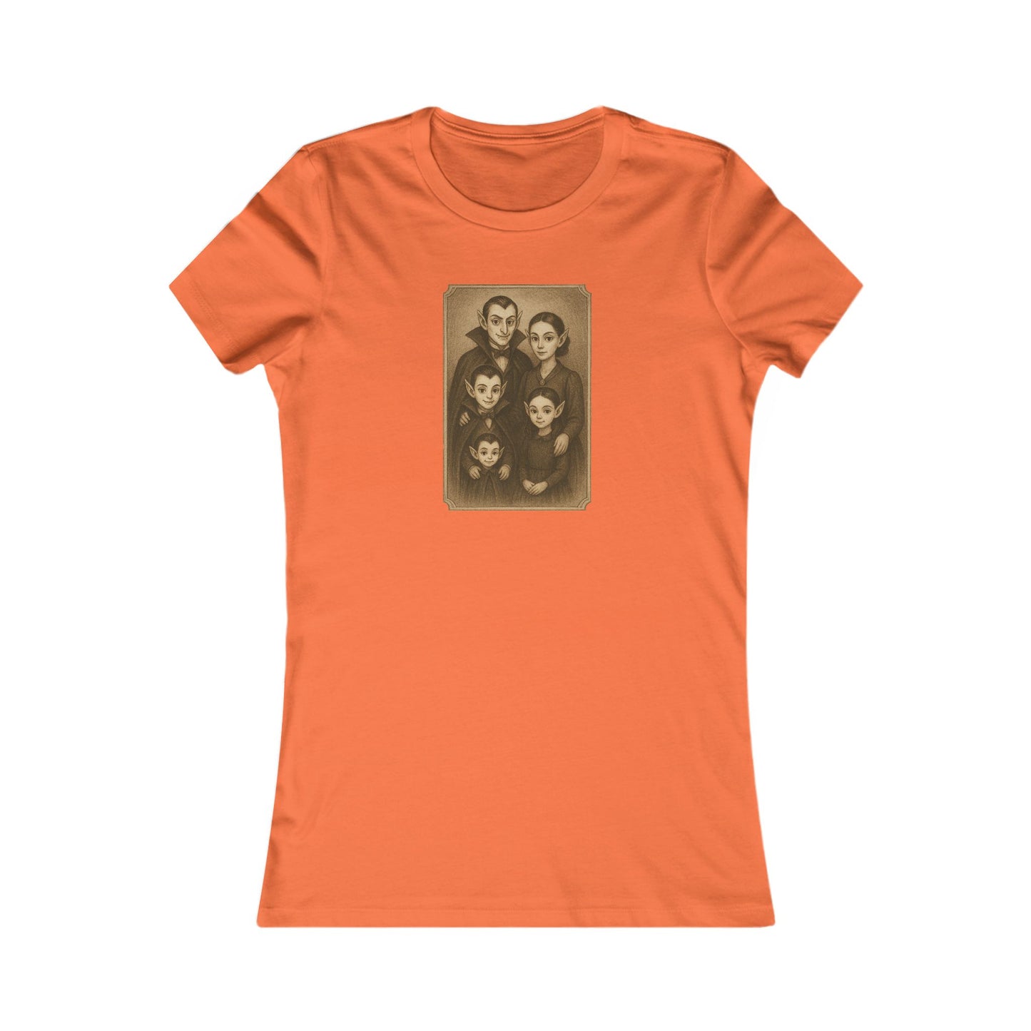 Vintage Vampire Family Portrait Tee – Cute Women’s Halloween Shirt