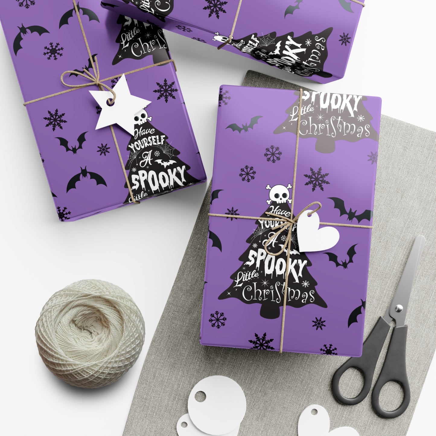 Have yourself a spooky little christmas wrapping paper in purple