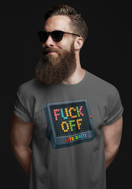 Lite-Brite Fuck Off Shirt Funny Retro Nostalgia Graphic Tee