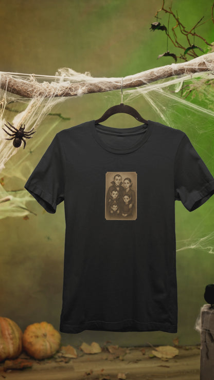 Vintage Vampire Family Portrait Tee – Cute Women’s Halloween Shirt