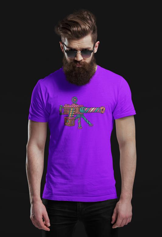 Whimsical Candy 50 Cal Shirt – Bright & Bold Funny Gun Design Tee
